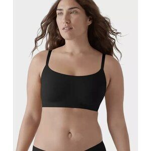 True & Co Womens True Body Scoop Adjustable Strap Bra, Black, S
